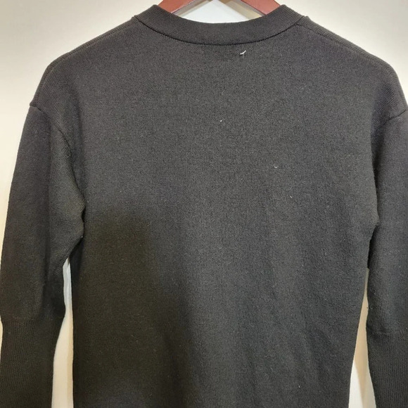 Aritzia wilfred sweater dress utopia vneck cardigan midi merino wool black small - Picture 9 of 11